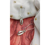 The Colourful Aura Women's Long Cowrie Sea Shell Charm Dangle Earrings in Silver The Colourful Aura Silver One Size