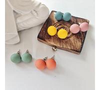 The Colourful Aura Women's Multicolour Matte Round Ball Studs Earrings in Green The Colourful Aura Green One Size