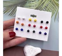 The Colourful Aura Women's Multicolour Round Ball Studs Earrings in Blue The Colourful Aura Blue One Size