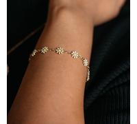 The Colourful Aura Women's Multicolour Turquoise Sun Flower Summer Indie Boho Daisy Charms Bracelet in White | Size: 7 The Colourful Aura White 7