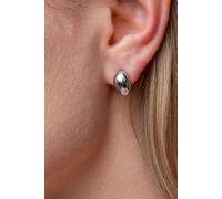 The Colourful Aura Women's Oval Half Ball Irregular Geometric Studs Earrings in Silver The Colourful Aura Silver One Size