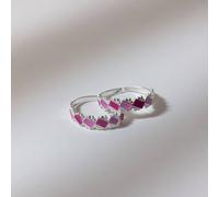 The Colourful Aura Women's Pink Purple Adjustable Pure Silver Bohemian Foot Toe Ring