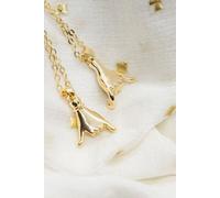 The Colourful Aura Women's Pinky Promise Hand Pendant Long Distance Relationship Couple Charm Necklace in Gold The Colourful Aura Gold One Size