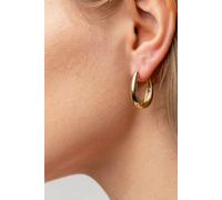 Plain U Shape Geometric Oval Hoop Earring The Colourful Aura Gold One Size