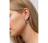 The Colourful Aura Women's Plain U Shape Geometric Oval Hoop Earring in Silver The Colourful Aura Silver One Size