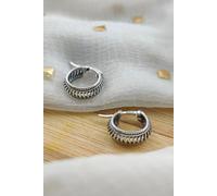 Pure Silver Braided Cartilage Hoop Earrings The Colourful Aura Silver One Size