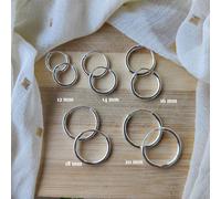 The Colourful Aura Women's Pure Silver Slim Solid Bali Lightweight Dainty Punk Hoop Earring | Size: 16mm