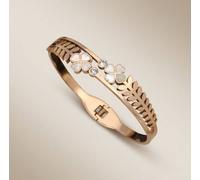 The Colourful Aura Women's Rose Gold Clover Leaf Brass Kada with CZ Stones
