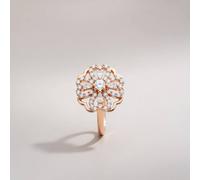 The Colourful Aura Women's Rotating Spinner Clover Floral Fidget Rotating Shamrock Ring in Gold The Colourful Aura Gold One Size