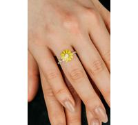 Rotating Sunflower Meditation Fidget Daisy Dainty Floral Ring The Colourful Aura Yellow One Size