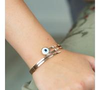 The Colourful Aura Women's Round Evil Eye 18ct Plated Gold Multilayer Turkish Antique Armlet Bangle The Colourful Aura Gold One Size