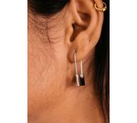 The Colourful Aura Women's Safety Pin Drop Dangle Hoop Earrings in Silver The Colourful Aura Silver One Size