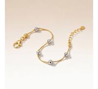 The Colourful Aura Women's Silver ball Charm Slim Gold plated Thread Bracelet | Size: 8 The Colourful Aura Silver 8