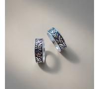 The Colourful Aura Women's Silver Blue Purple Leaf Band Boho Midi Band Dainty Adjustable Toe Ring The Colourful Aura Silver One Size