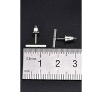 The Colourful Aura Women's Silver Gold Bar Geometric Line Staple stud Earrings The Colourful Aura Gold One Size
