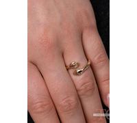 The Colourful Aura Women's Silver/Gold Love Hugging Hand Couple Stackable Adjustable Love Ring in Gold The Colourful Aura Gold One Size