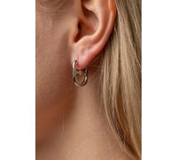 The Colourful Aura Women's Silver U Shape Geometric Oval Hoop Earring The Colourful Aura Silver One Size