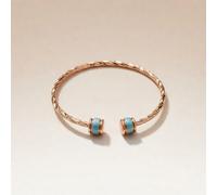 Slim Round Twist Rose Gold Minimalistic Thin Bracelet Bangle The Colourful Aura Gold One Size