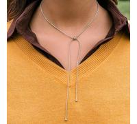 The Colourful Aura Women's Stainless Steel Bow Knot Snake Chain Adjustable Necklace in Silver The Colourful Aura Silver One Size