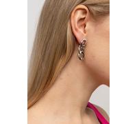 The Colourful Aura Women's Steel Punk Cuban Link Chain Tassel Drop Stud Earrings in Silver The Colourful Aura Silver One Size
