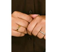 Sterling Silver Gold and Silver Slim Wave Irregular Open Band Cuff Ring The Colourful Aura Silver One Size