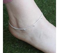 The Colourful Aura Women's Sterling Silver Grape Summer Indie Boho Silver Payal Indian Anklet | Size: 10"
