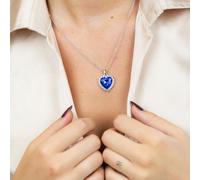 The Colourful Aura Women's Titanic Blue Heart Zircon Diamond Pendant Necklace The Colourful Aura Blue One Size