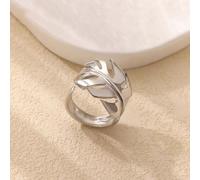 The Colourful Aura Women's Tropical Monstera Plant Leaf Open Statement Gold/SIlver Ring in Silver The Colourful Aura Silver One Size