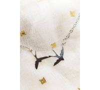 The Colourful Aura Two Bird Silver & Gold Necklace, Nature Birds Charm, Simple Pendant for women The Colourful Aura Silver One Size