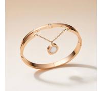 The Colourful Aura Women's Two Layer Roman Dangle Dual Colour Roman Charm Bracelet Bangle in Gold