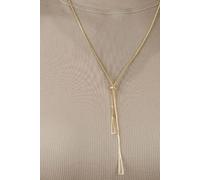 The Colourful Aura Women's Two Triangle Geometric Drop Y Shape Interlock Long Cocktail Lariat Necklace in Gold The Colourful Aura Gold One Size