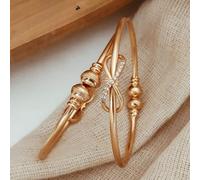 The Colourful Aura Women's Zircon Infinity Brass Bangle Adjustable Cuff Bracelet in Gold The Colourful Aura Gold One Size