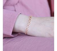 The Colourful Aura Women's Zircon Round Chain Link Sliding Adjustable Bracelet in Gold | Size: 7 The Colourful Aura Gold 7