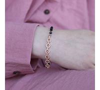 The Colourful Aura Zircon Round Chain Link Beaded Adjustable Bracelet In Gold Gold 7