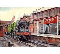 The Comet Steam Train Arriving At Stockport Railway Station Metal Wall Art