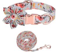 The Comfort Dog Collars,3PCS Dog Collar With Cute Dog Leash Fashion Puppy Collars With Adjustable Metal Buckle For Small Medium Large Boy&Girl Dogs(Green Set,S)