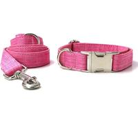 The Comfort Dog Collars,Dog Collar and Leash Set Adjustable Dog Collars with Metal Buckle and Lead for Small Dogs Strong Braided Leash for Medium Large Dogs Walking(Pink,XS)