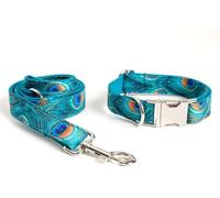 The Comfort Dog Collars,Dog Collar and Leash Set Dog Leash with O-Ring Handle Soft and Easy to Clean Adjustable Dog Collar with Quick Release Buckle for Small Medium Large Dogs(Cyan,S)