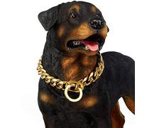 The Comfort Dog Collars,Dog Collar Large 19mm Heavy Duty Stianless Steel Gold Big Dog Choke Training Designer Collar Necklace Chain perfect for Strongdog,16inch