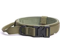 The Comfort Dog Collars,Nylon Tactical Dog Collar With Handle Heavy Duty Dog Collar With Metal Buckle Easy Control For Medium And Large Dogs(Green,M)