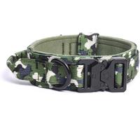 The Comfort Dog Collars,Nylon Tactical Dog Collar With Handle Heavy Duty Dog Collar With Metal Buckle Easy Control For Medium And Large Dogs(Camo green,XL)