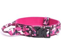 The Comfort Dog Collars,Nylon Tactical Dog Collar With Handle Heavy Duty Dog Collar With Metal Buckle Easy Control For Medium And Large Dogs(Pink,M)