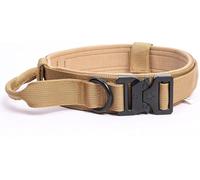 The Comfort Dog Collars,Nylon Tactical Dog Collar With Handle Heavy Duty Dog Collar With Metal Buckle Easy Control For Medium And Large Dogs(Brown,XL)