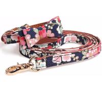 The Comfort Dog Collars,Personalized Dog Collar And Leash Set Fancy Blue Bowtie Dog Collar With Metal Buckle Fashion Puppy Collars For Small Medium Large Dogs(M)