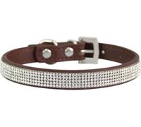 The Comfort Dog Collars,Personalized Dog Collar Rhinestones Dog Collar Cute Dazzling Pet Cat Puppy Collars With Adjustable Metal Buckle For Small Medium Large Dogs(Brown,S)