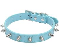 The Comfort Dog Collars,Spiked Studded Dog Collar Rivet Dog Collar Adjustable Fancy Dog Collar Thin Dog Collar For Small Medium And Large Dogs Cats Pets(Blue,L)