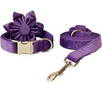 The Comfort Dog Collars,Spring Floral Dog Collars Purple Detachable Dog Collar With Flower Gift Pet Collar Adjustable Dog Collar For Small Medium Large Dogs(M)