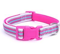 The Comfort Dog Collars,Tactical Dog Collar Cute Reflective Dog Collar Durable Wide Dog Collar With Safety Locking Buckle For Any Breed Dogs(Pink,M)