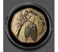 The Commemorative Coin 18th Birthday 24ct gold Commemorative in Capsule. Colour/Glitter/Epoxy/Resin. Gift/Present/Daughter/Niece/Granddaughter. Celebrating 21 Years, ()