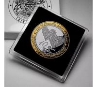 The Commemorative Coin Company 10th Tin Wedding Anniversary Dual Metal Commemorative. Gift Case. 10 Years Together Husband/Wife/Couple Gift/Present/Token/Love